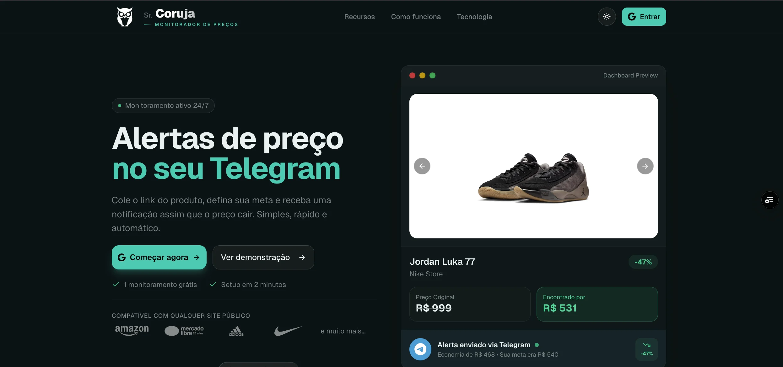 Sr. Coruja - Price Monitor